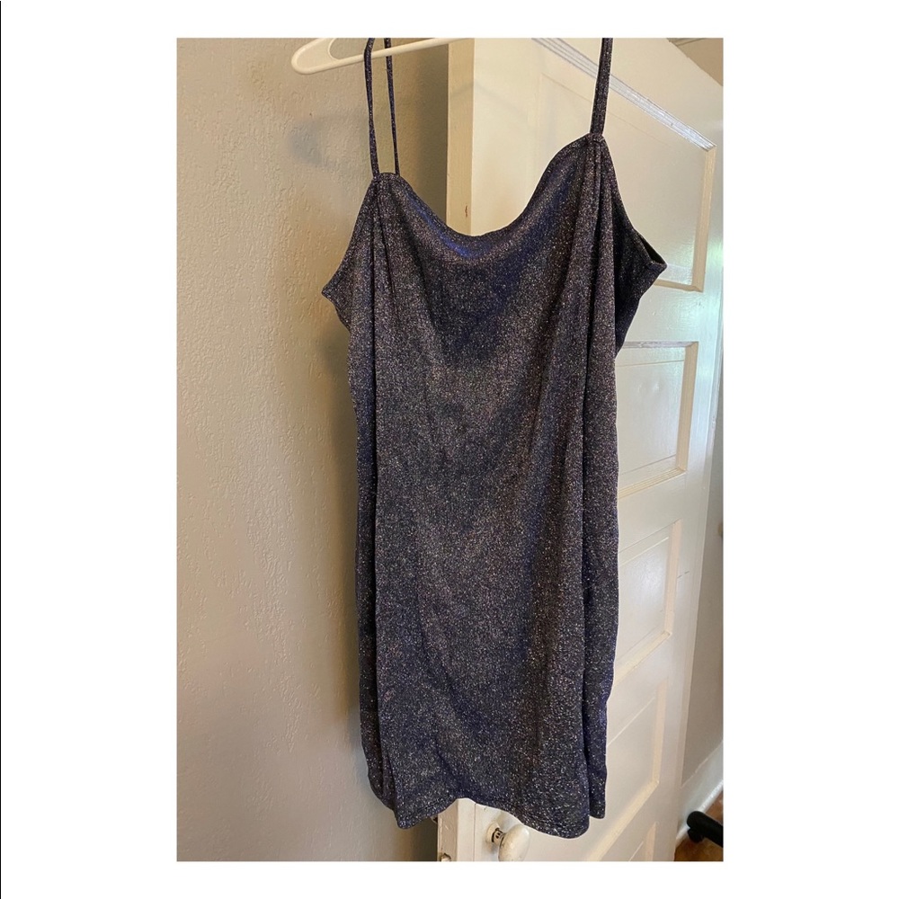 H&M Blue/Grey Sparkle Cocktail Mini Dress - XL
